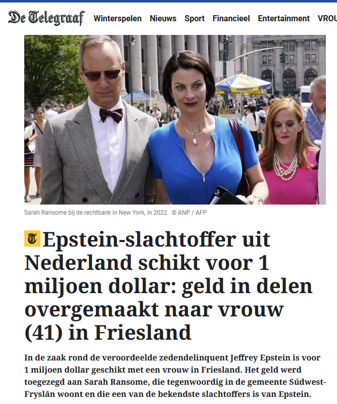 Miss_Royal73's tweet photo. #Epstein-slachtoffer #SarahRansome die in #Bolsward woont, schikt voor 1 miljoen dollar.
🗣️Sarah over #GhislaineMaxwell : "Ze kent geen wroeging. Ghislaine heeft geen #ziel. Ze is een gevaarlijk persoon. Ze zal steeds opnieuw overtredingen plegen. Deze mensen stoppen nooit. Nooit."