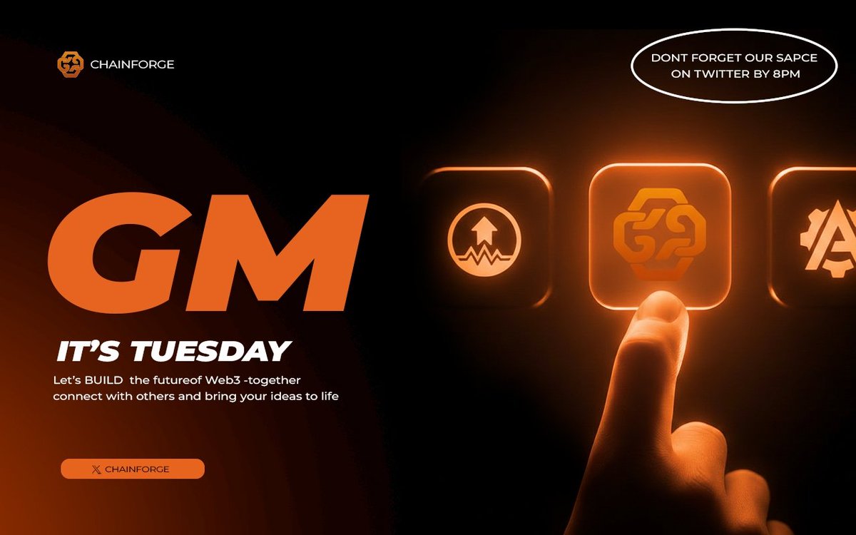 Chainforge_'s tweet image. GM fam ☀️

It’s Tuesday and we’re back to building.
ChainForge is about turning ideas into real Web3 products, together 🤝
Tap in, connect with builders, and don’t forget to turn on your notifications 
Let’s talk about growth, tech, and what’s coming next 🚀
#ChainForge