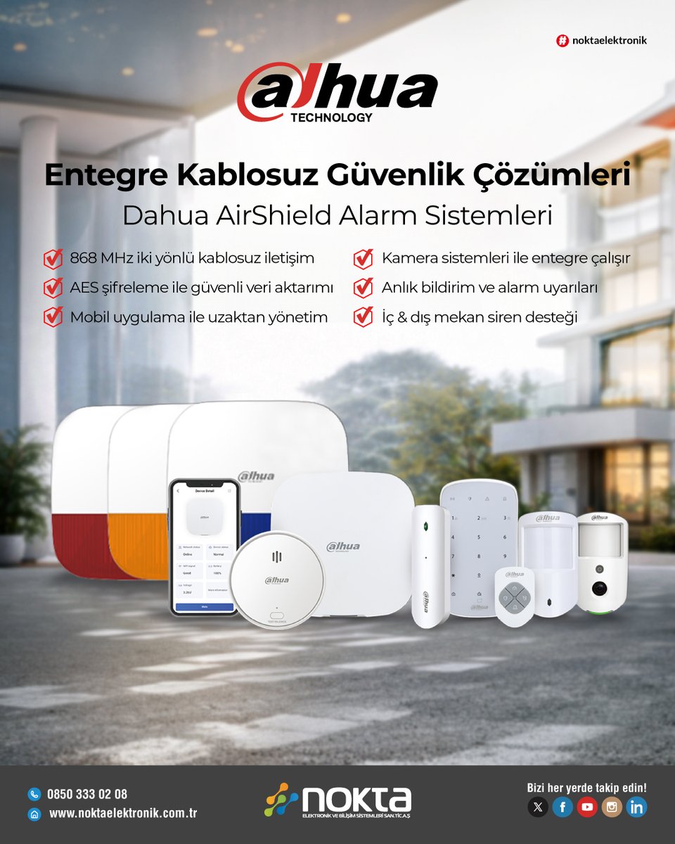 🔒 Entegre Kablosuz Güvenlik Çözümleri

📡 868 MHz iki yönlü kablosuz iletişim
📱 Mobil uygulama ile uzaktan yönetim
🚨 Anlık bildirim ve alarm uyarıları
📷 Kamera sistemleri ile entegre çalışma
🔊 İç &amp; dış mekân siren desteği

🔗 bit.ly/46GpM4p