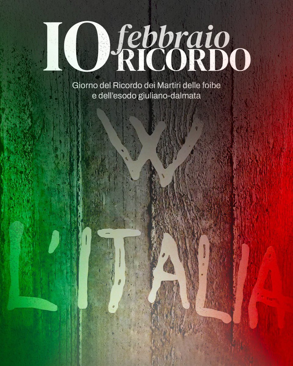 Oggi si celebra il Giorno del Ricordo.

Una giornata che chiama l’Italia a fare memoria di una pagina dolorosa della nostra storia, vittima per decenni di un’imperdonabile congiura del silenzio, dell’oblio e dell’indifferenza.

Ricordiamo i martiri delle foibe e la tragedia