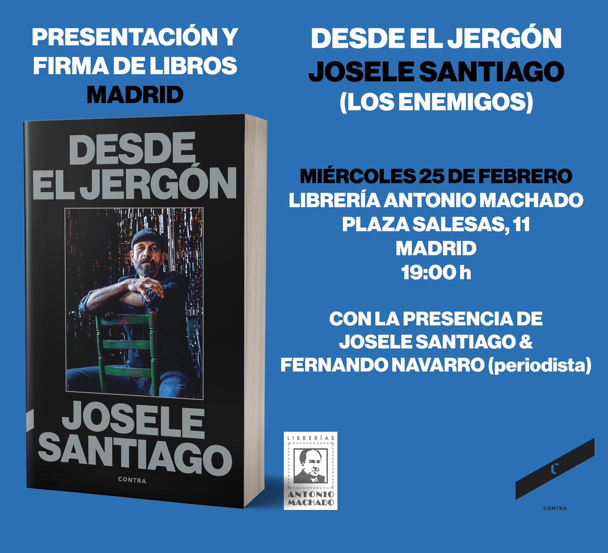 Los Enemigos fueron la banda española que me cambió la vida. Josele Santiago, ya en solitario, me acompañó como ese hermano mayor que te canta de la existencia perra a las tantas de madrugada después de haber invitado en el bar de siempre 

Esto me hace muchísima ilusión.
