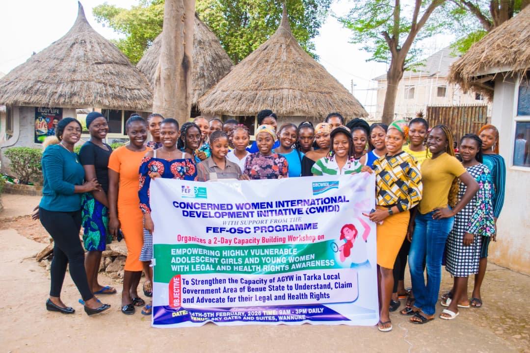 We are proud to share that our recent capacity-building training for adolescent girls and young women in Tarka LGA has received media coverage
📍 Tarka LGA, Benue State
As featured in the news
#CWIDI #FEFOSC #GirlsEmpowerment #GBVPrevention #LegalRights 

youtu.be/_RfmZpblOXY?si…