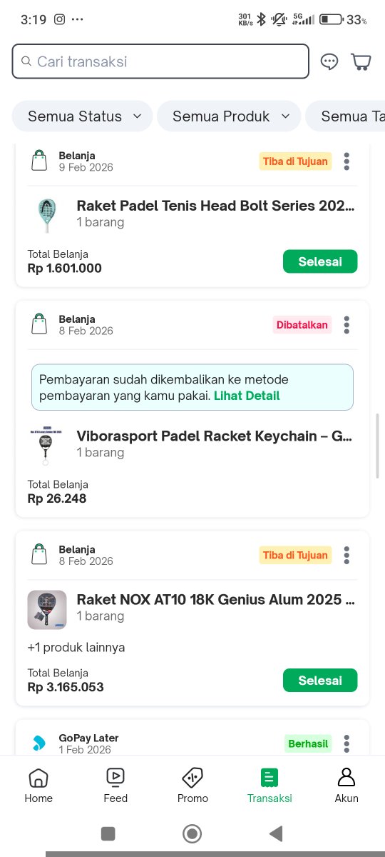 Akhirnya terpadel padel