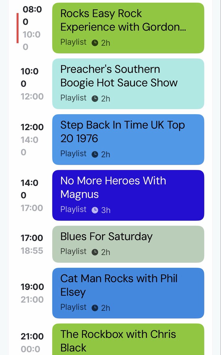CRMSradioone's tweet photo. Good morning everyone and welcome to Tuesday. Check out our schedule on https://t.co/Zcrh7KXIOL As you will notice we have a revised schedule for today.
Gordon Cooper kicks off  his Easy Rock Experience at 8am which is followed by The Preachers Southern Hot Sauce Show. 
At 12 noon, I return with another Step Back In Time, this week, we land over the pond and look at the top selling top 20 singles in the UK for February 1976
At 2pm join Magnus for three hours of No More Heroes.
If you missed the Blues Show last Saturday, it’s repeated here at 5pm.
At 7pm, please welcome Phil Elsey, The Cat Man, with his Cat Man Rocks. Two hours of rock music to speed the evening along to the introduction of a new presenter to https://t.co/Zcrh7KXIOL Chris Black and his show The Rockbox. 3 hours of rock music to close our day down.
Have a great day