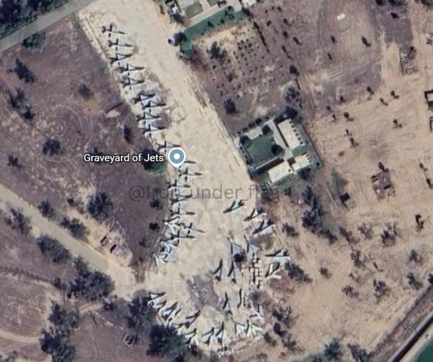 Pakistan Airforce's Graveyard of Jets at PAF Base, M.M. Alam via Google Maps 👀.
-Mirage III
-Mirage V
-Shenyang F-6
-Chengdu F-7