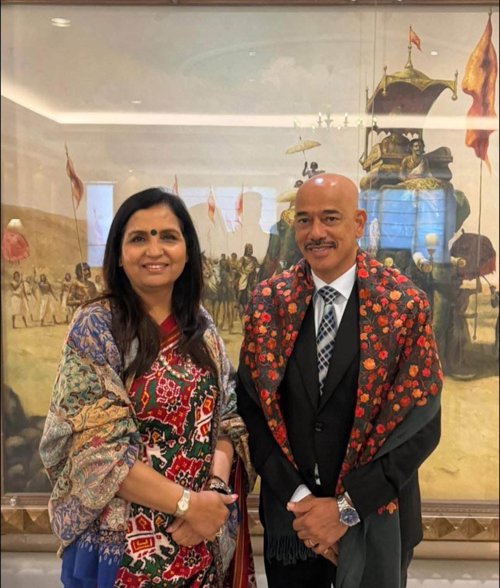 JyotiAroraMtAbu's tweet photo. I had the honour of holding a highly fruitful forward-looking meeting with the Hon’ble Minister of Education of Seychelles, H.E. David Pierre, on the sidelines of the State Visit of the Hon’ble President of Seychelles accompanied by top members of the Cabinet, to India this morning. 

Our discussions focused on strengthening cooperation in education, skills development, capacity building, and people-to-people exchanges—key pillars of the growing India–Seychelles partnership. 

This historic visit, coinciding with 50 years of diplomatic ties, reflects shared vision for inclusive growth and mutual progress. Truly excited for what lies ahead for the India–Seychelles friendship, especially in education sector. 

Many thanks to Hon’ble High Commissioner H.E.  @LalaAccouche for this privilege 🙏🏻