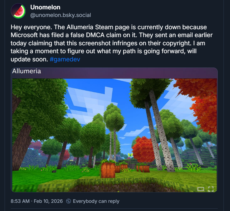 Can we please speak up and not let Microsoft bully indie developers for also making a voxel based game?

This needs more outrage

Fuck Microsoft