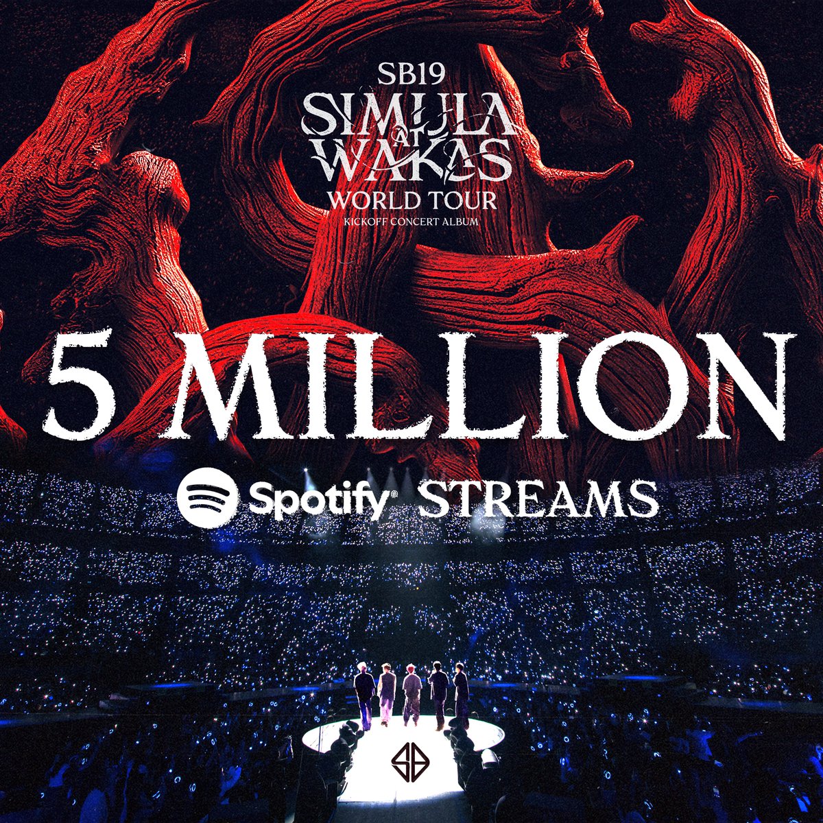 🍎 Simula At Wakas: Kickoff Concert Album

5 Million Streams (and counting) on Spotify! This is all because of your overwhelming support for our live concert album. Thanks for the big love since its release

Stream here
🔗 :  sb19.sng.to/sawconcertalbum

#SB19 #SaWKickoffConcertAlbum