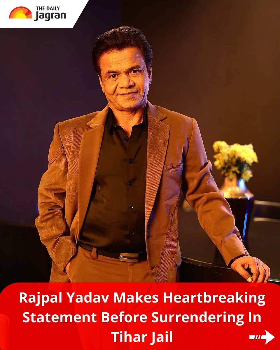 TheDailyJagran's tweet image. Bollywood comedian Rajpal Yadav surrendered at Delhi’s Tihar Jail to serve a six-month sentence in a 2010 cheque bounce case. An emotional actor spoke of financial distress and loneliness as his long legal battle reached a grim end. 

#RajpalYadav #BollywoodNews #ChequeBounceCase