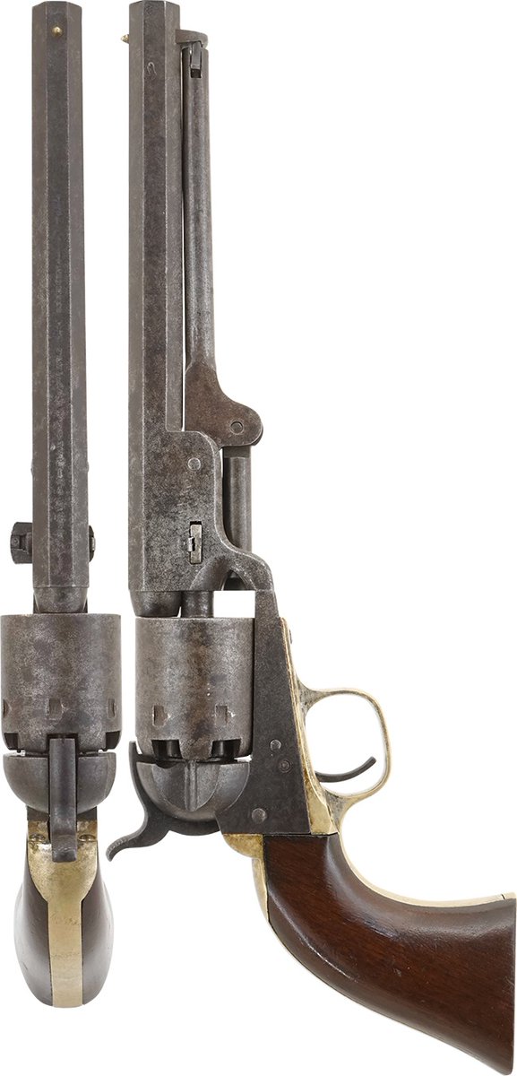 chicagodojp's tweet photo. US #コルト M1851 #ネービー #リボルバー (#銃砲 #刀剣 類 #登録証 付 #古式銃、#154020/154339)【10167】 
#松本零士 先生の旧蔵品ではありませんが、近年蔵から発見されたウブな品です。前後のシリアルは合っていませんが元々の程度が弊社入荷品の中で最高に良い一挺です。東京店在庫品 #火縄銃 https://t.co/8cW0EEAEHI