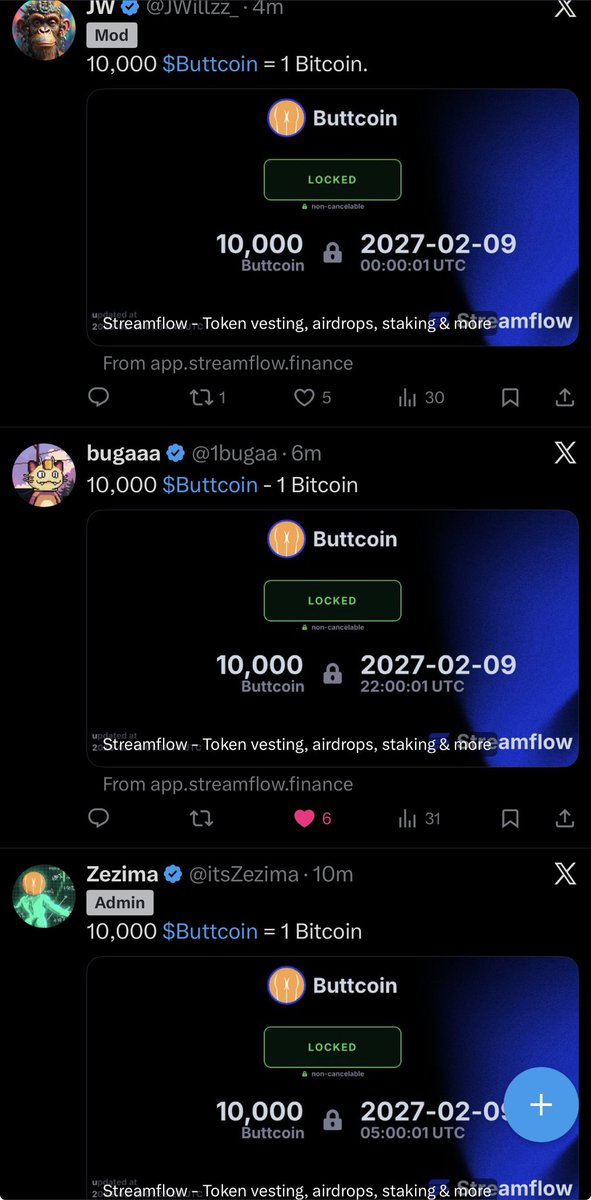 Holders up. Community voluntarily locking.

This is what conviction looks like.

Billions for $Buttcoin 🍑📈
