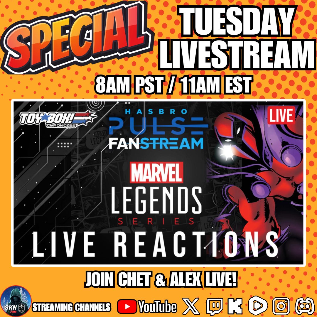 ShadoweKnows's tweet image. 🚨 Marvel Legends Fanstream LIVE Reactions! 🚨

We’re going LIVE for a Toy Box Chronicles SPECIAL reacting to all the latest Hasbro Marvel Legends reveals in real time.
🎙 Chet Maddox &amp;amp; Alexander Storm
⏰ 8AM PST / 11AM EST
👉 Watch LIVE:
youtube.com/live/7igSwd0C_…

#MarvelLegends…