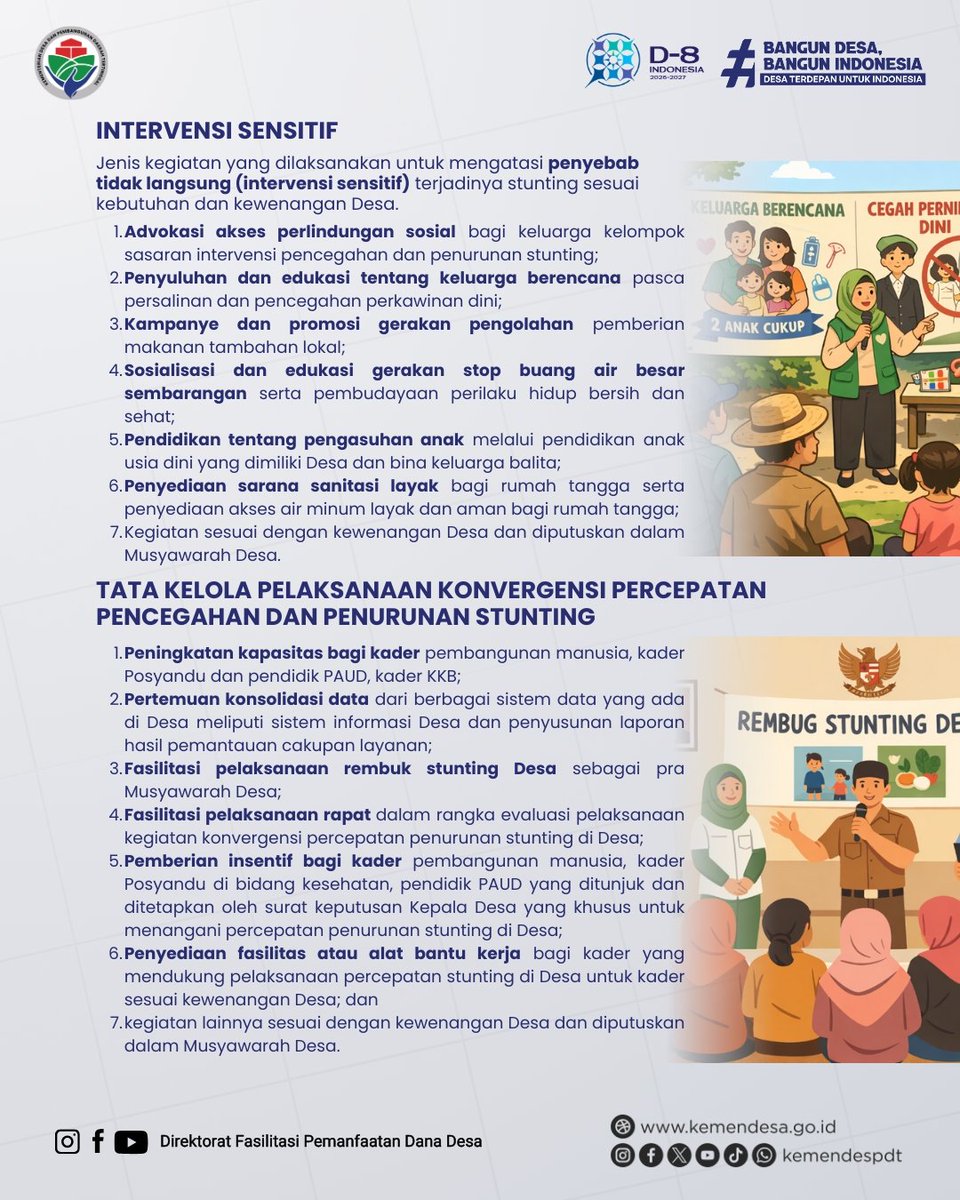 Melalui pemanfaatan Dana Desa, Desa didorong untuk memperkuat promosi dan penyediaan layanan dasar kesehatan skala desa.