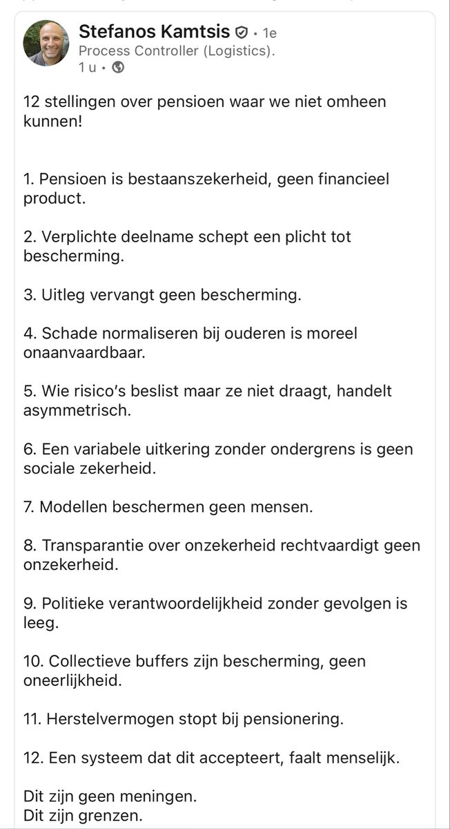Goed dat deze man het nog eens op een rijtje zet.

Het systeem is stuk. Wie gaat het repareren?