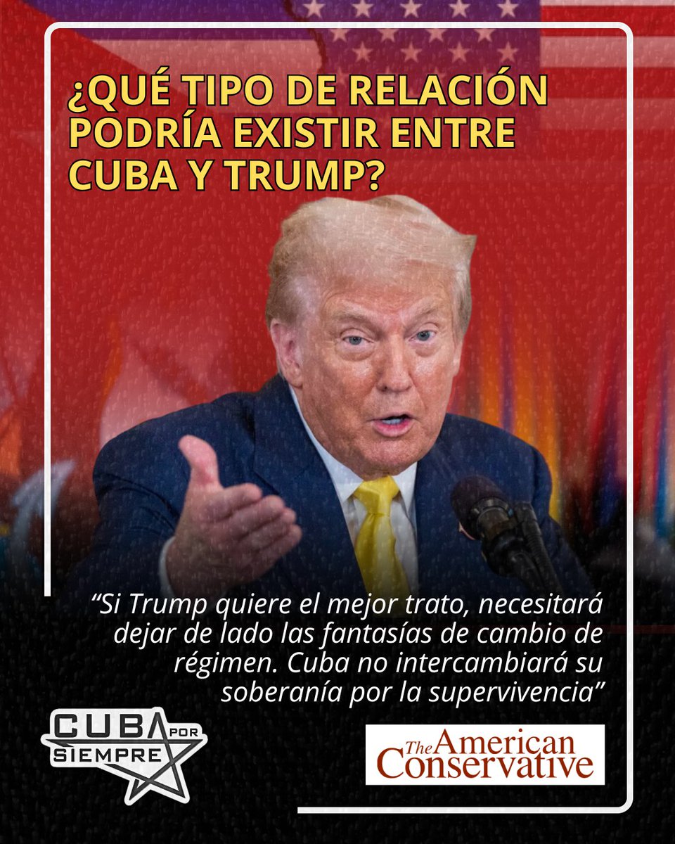 ‼️Un texto de The American Conservative, argumenta que Trump deberia reestructurar su política hacia Cuba para ser coherente con su propia Estrategia de Seguridad Nacional (NSS).