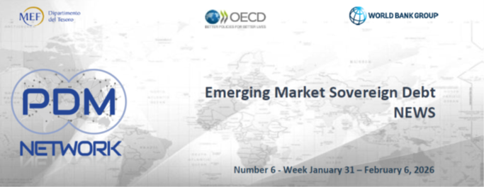 📣The Emerging Market Debt  News - Weekly Newsletter n. 6, 2026 -🗓️ Week Jan 31 - Feb 6
is now available here👉shorturl.at/VnNGw
📝Subscribe to our newsletters 
 👉bit.ly/495cxJG
#publicdebt #sovbonds #EmergingMarkets
<a href="/MEF_GOV/">MEF</a>
<a href="/OECD/">OECD ➡️ Better Policies for Better Lives</a>
<a href="/WorldBank/">WorldBank</a>