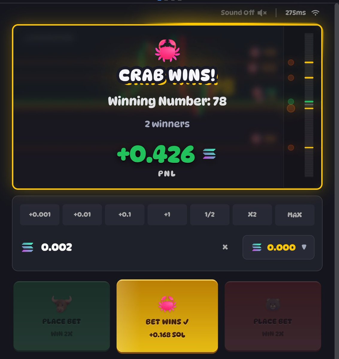 Whoever is all in,  He who wins 
0.002 SOL For you
Like RT &amp; Drop SOL 
Try playing <a href="/RugsDotFunX_/">RugsDotFun</a> rugs.fun/?start=JustFor…