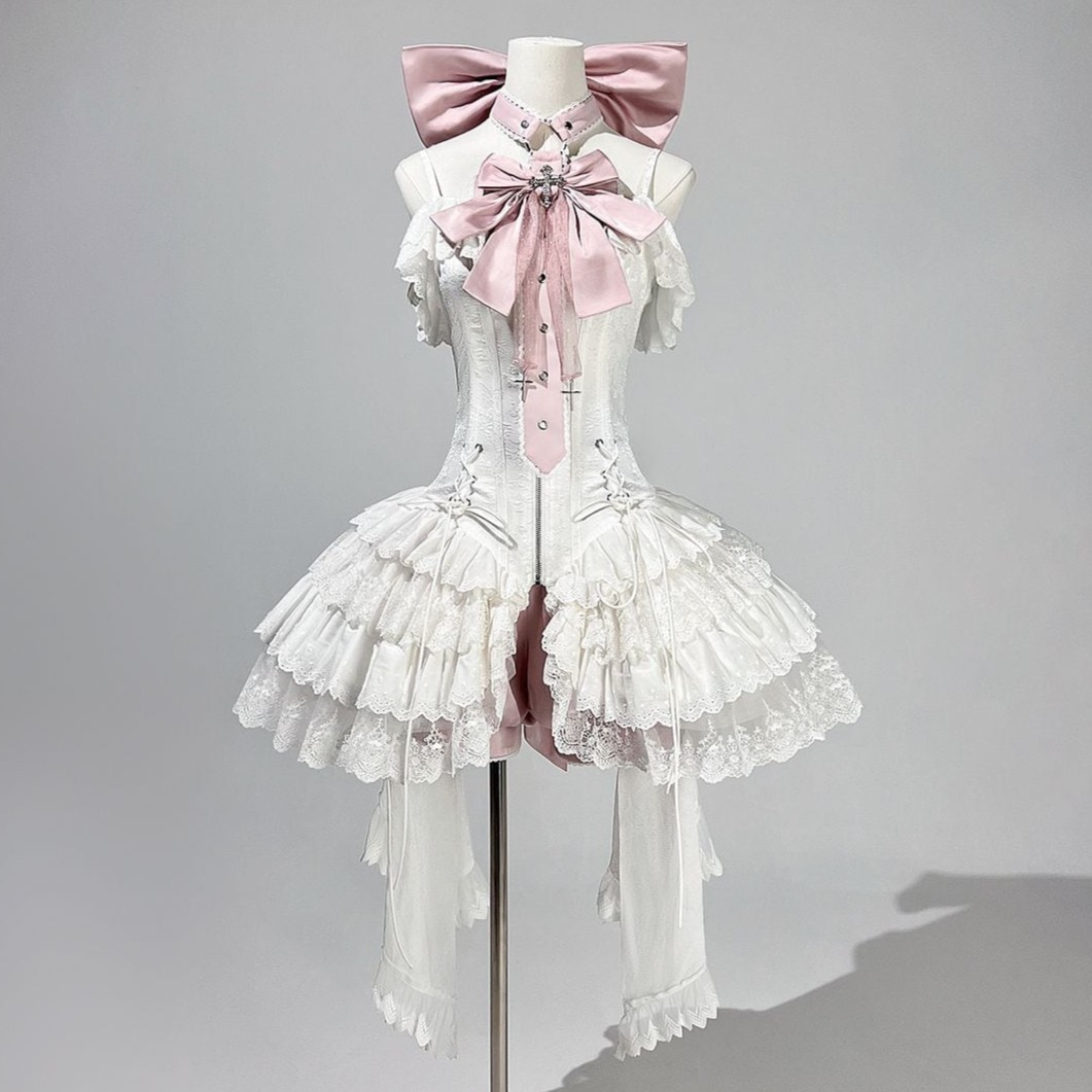 ホワイトロリータフリルドレスセット💗