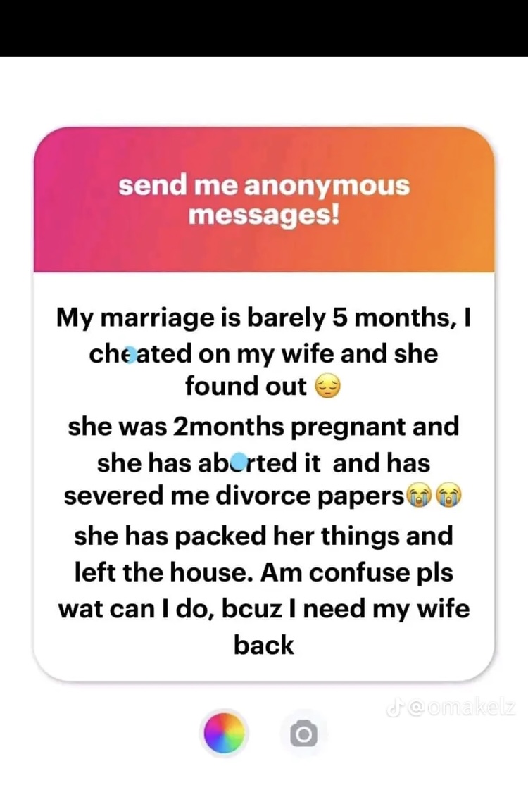 You don’t cheat on someone and try to control how they react to it, kudos to the wife.