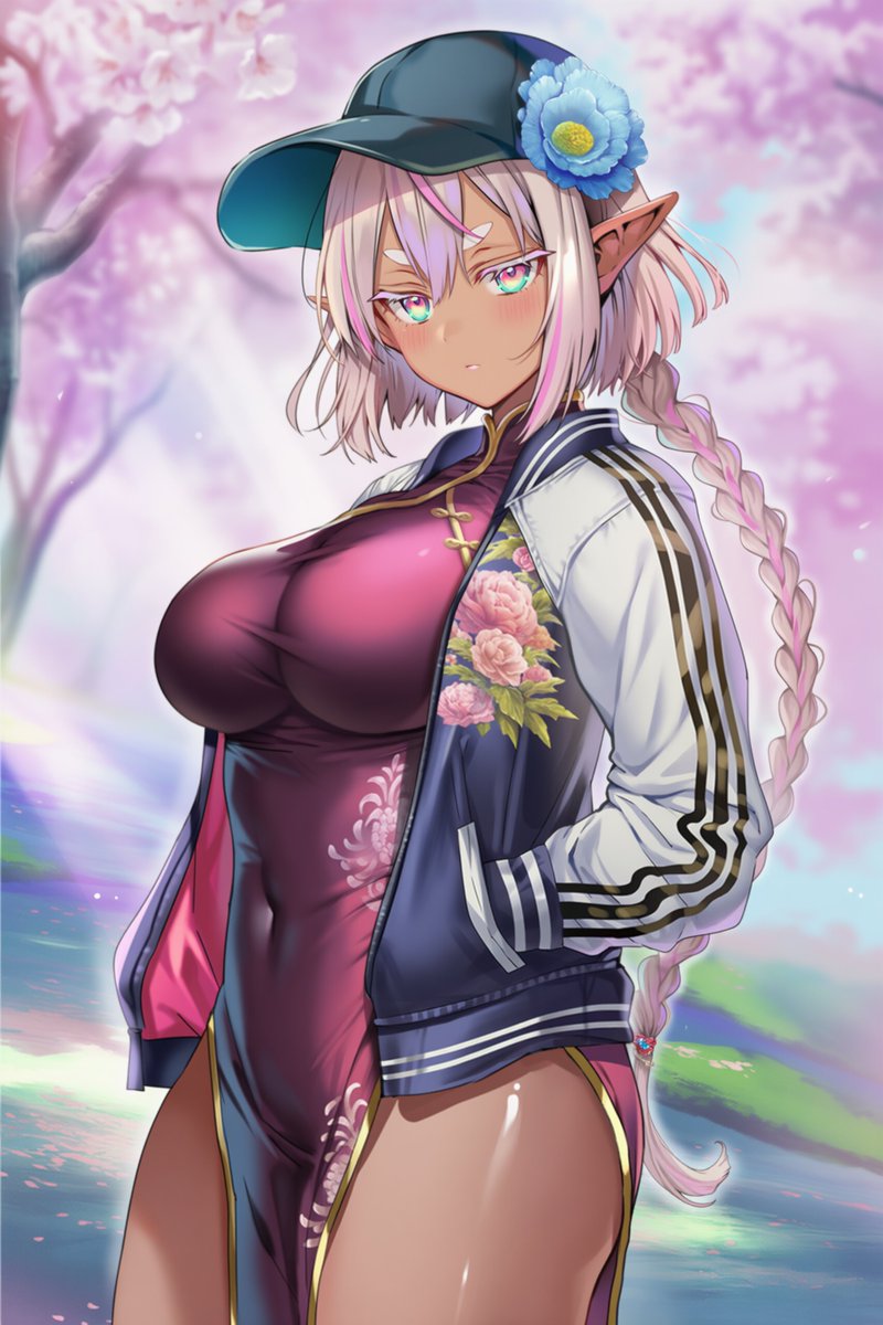 スカジャン+チャイナドレスって、何かで見たような気はするんですが、なんだったかな🤔