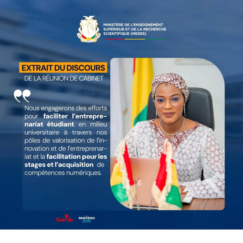Merci infiniment à Madame la Ministre, votre retour est un soulagement pour les formateurs et les entrepreneurs (futurs)en Guinée !