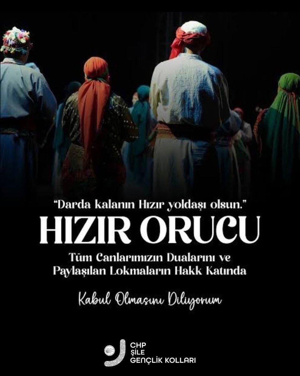 Hızır; zorda kalanın umudu, darda olanın gönlüne düşen ışıktır. Paylaşılan lokmaların, edilen niyetlerin, kurulan sofraların bereketidir.
Hızır Orucu tutan, gönlünü iyiliğe ve dayanışmaya açan herkesin dualarının ve lokmalarının kabul olmasını diliyoruz.