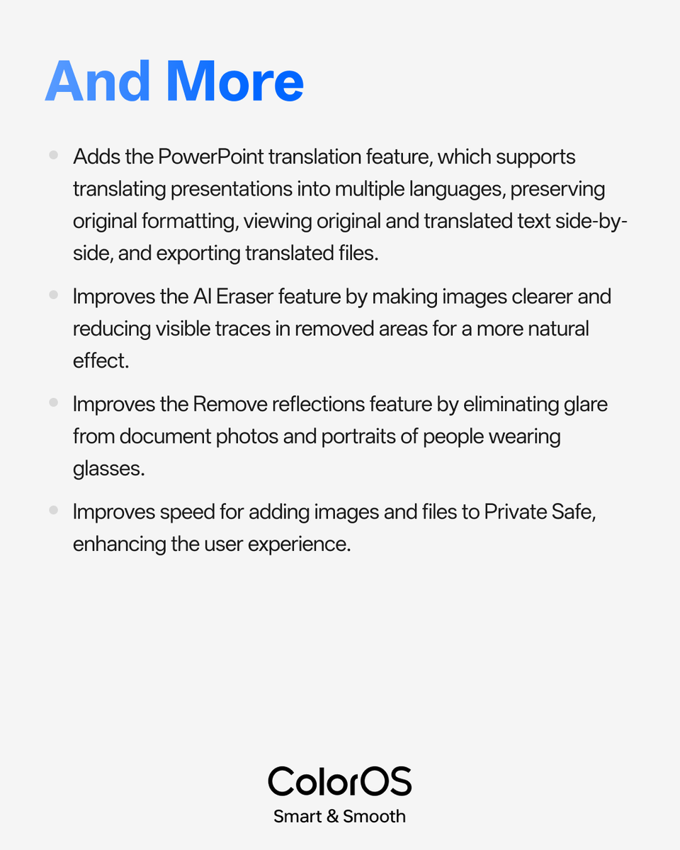 OPPOIndia's tweet image. Get ready! Here is everything new coming to ColorOS this February.

#OPPOColorOS16 #MoreColorEveryMonth