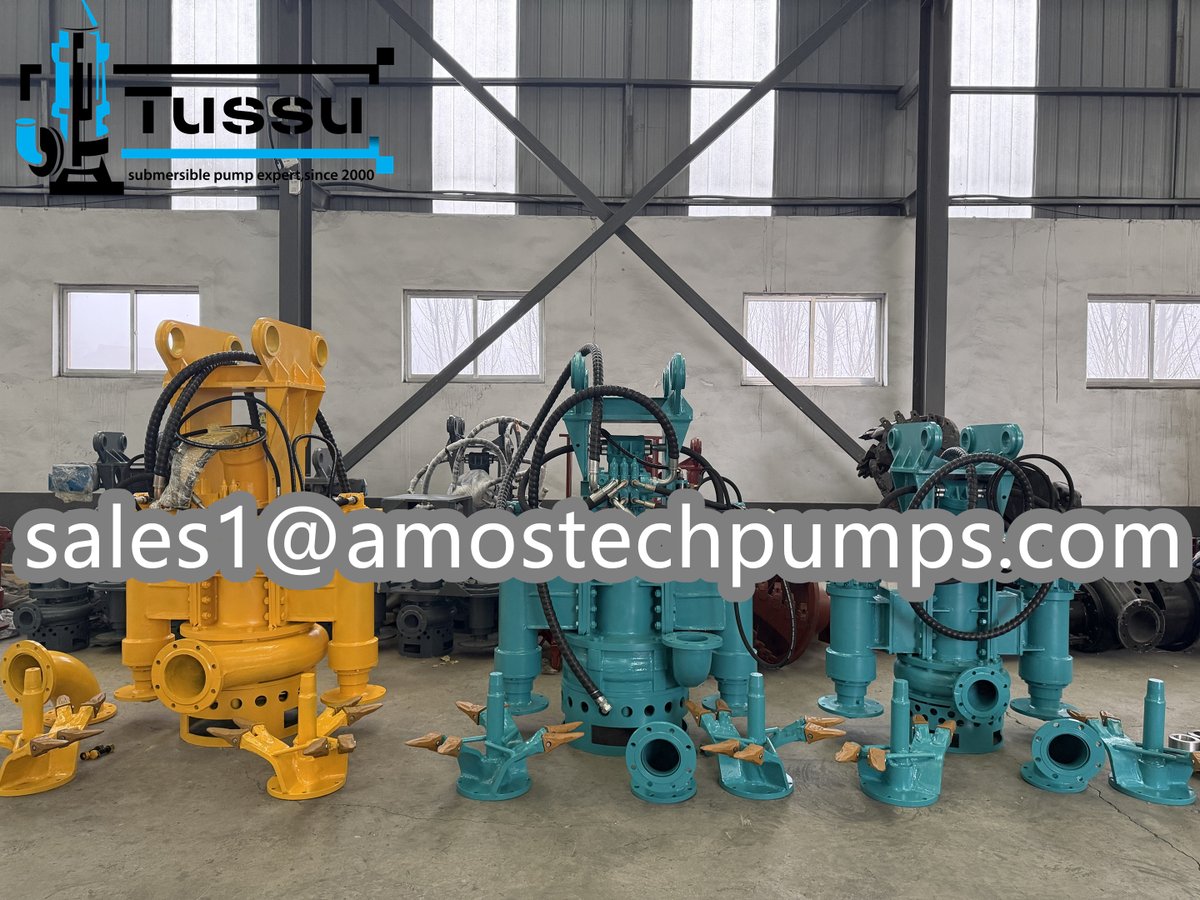 AmostechP's tweet photo. A hydraulic submersible slurry pump is a specialized heavy-duty pump designed to handle thick, abrasive, and solid-laden fluids (slurry) while submerged.Hydraulic fluid from a power source like an excavator, a dedicated Hydraulic Power Unit (HPU), or a truck. https://t.co/VdGS3OxR0w