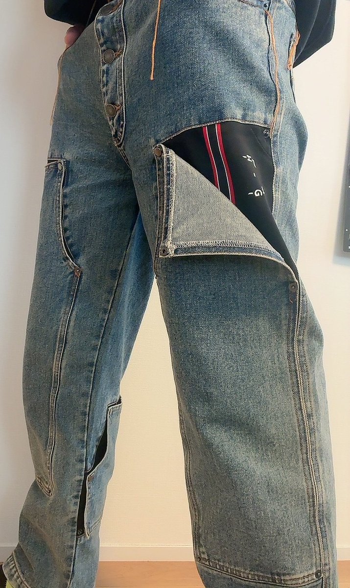 妹(155cm)からお下がりのデニムをもらいました！
兄(165cm)はぴったりです！