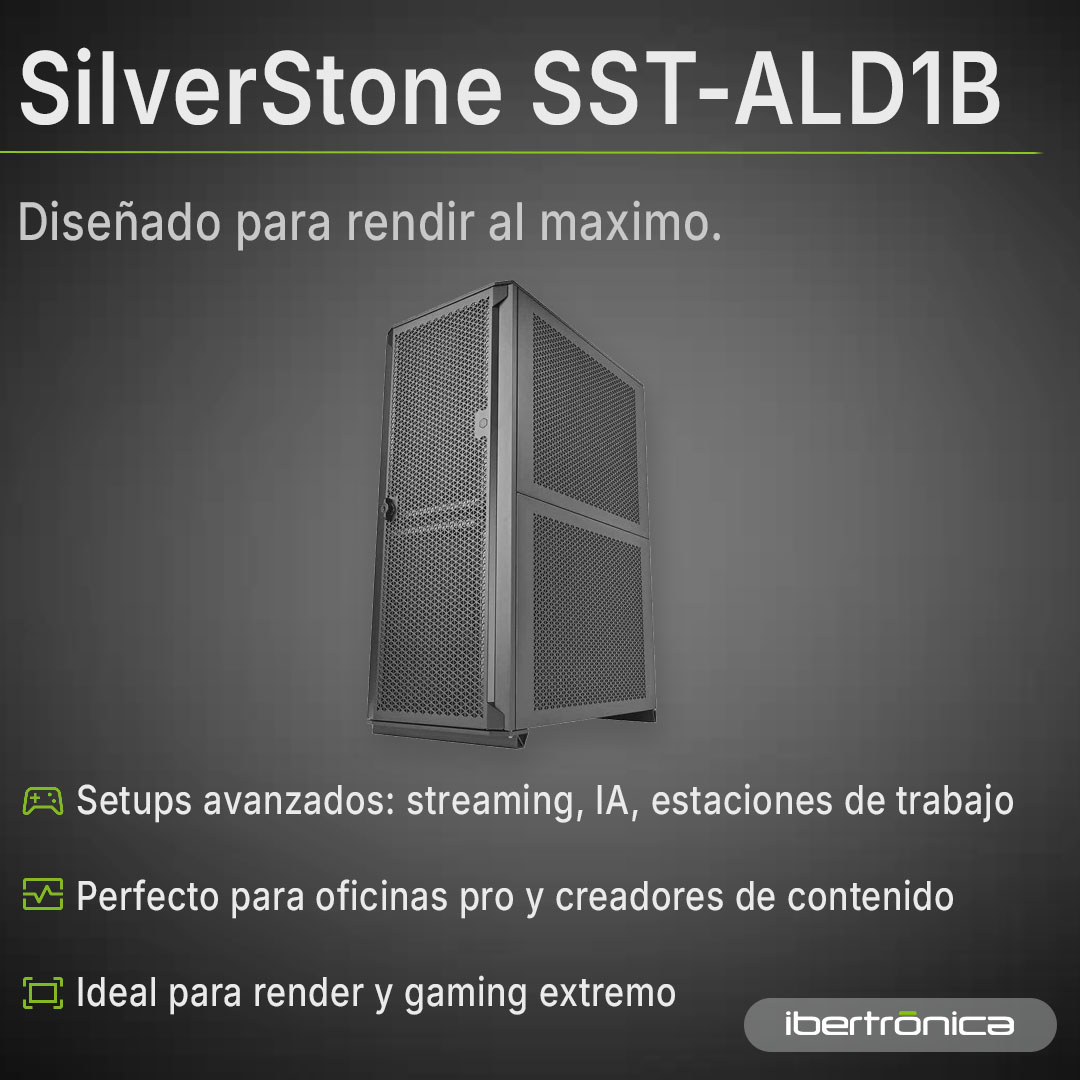 ibertronica's tweet image. 🚀 Chasis SilverStone ALTA D1: rendimiento pro, airflow vertical y diseño premium. Ideal para setups exigentes. #PCMasterRace #Workstation #SilverStone 💻🖤 

🔗👇 
zurl.co/jy0iQ