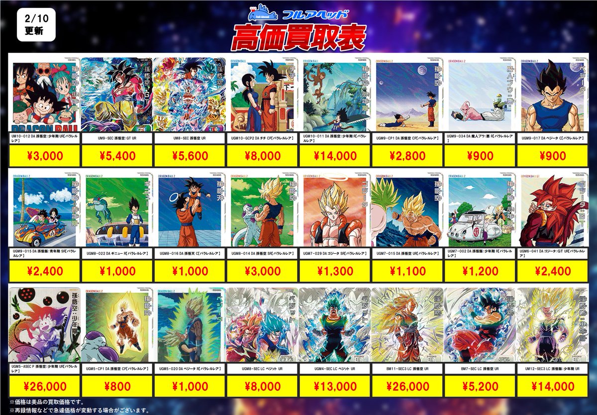 ヒーローズ買取表更新しました！ 今回の強化はこちら！ 是非お送り