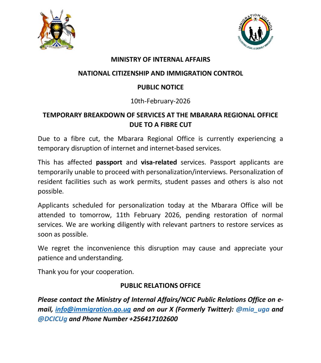 Immigration Uganda tweet media