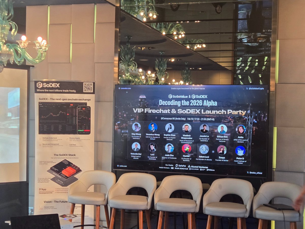 SoSoValueCrypto's tweet image. All set and ready to welcome our guests! 🥂

We're minutes away from kicking off the 💎SoSoValue VIP Firechat &amp;amp; SoDEX Launch at Victoria Harbour.

Who's ready to dive into the future of crypto infrastructure?  Drop an 👀  if you're here or on the way! Let's go! 🚀

#ConsensusHK…