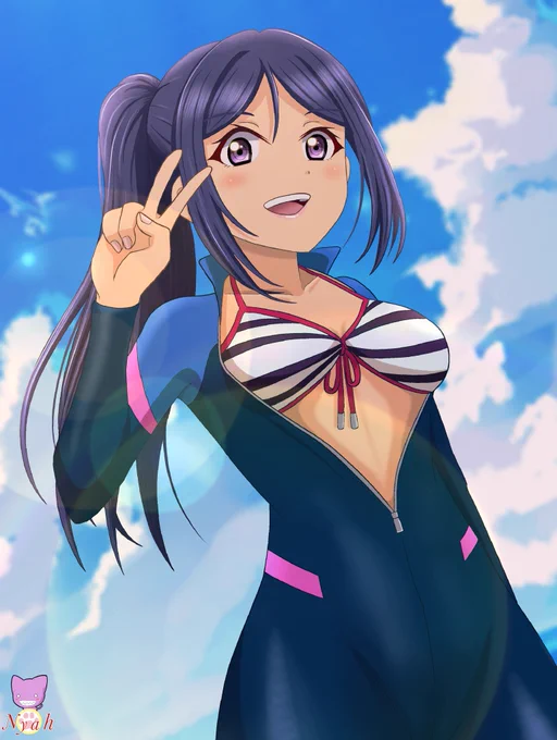 #松浦果南生誕祭2026(2/10) #如月ハニー生誕祭2026(2/8) ①水着果南ちゃん ②ウェットスーツ半脱ぎ果南ちゃん ③キューティーハニーコスプレ果南ちゃん ④キューティーハニー&如月ハニー #ラブライブサンシャイン