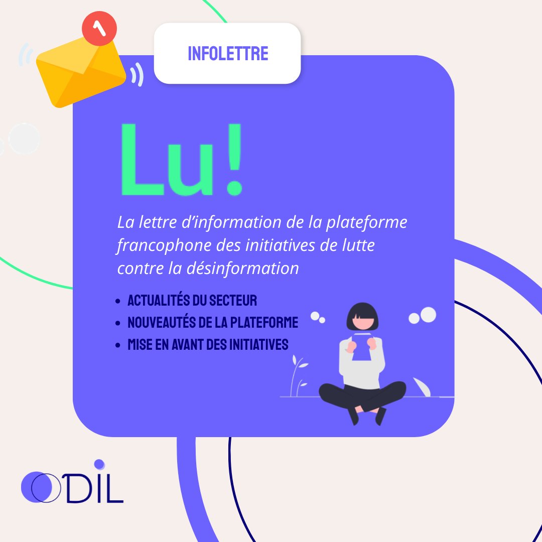 ODILplateforme's tweet photo. [📨 INFOLETTRE] Cette semaine dans Lu!, retrouvez nos brèves sur les dernières actualités et opportunités de la lutte contre les désordres de l'information avec  @ZeroInfox @Code4Africa @Poynter @Viginum_Gouv @Inria @Wikipedia https://t.co/LYk5nmH7RR