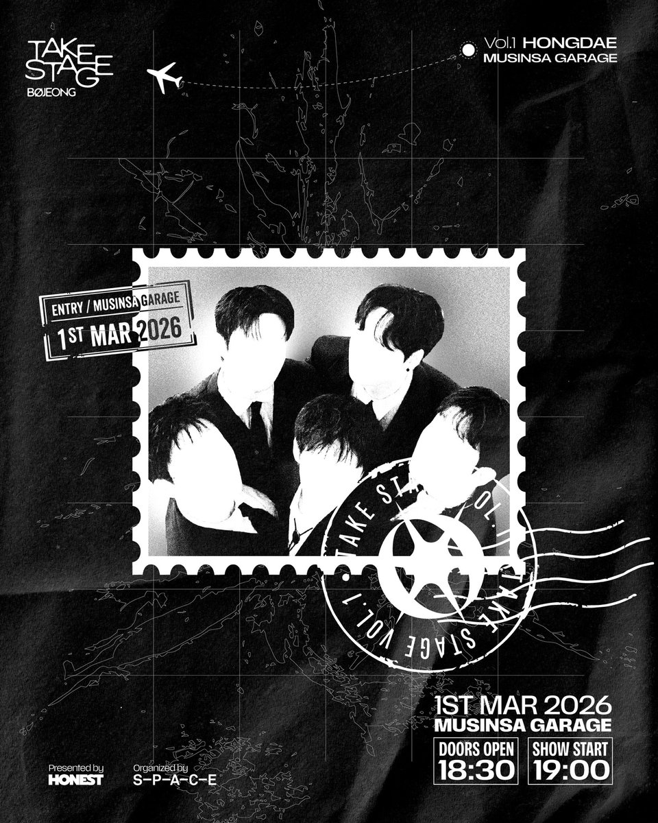 B0JEONG's tweet photo. TAKE STAGE Vol.1 HONGDAE in 무신사개러지

강렬한 색감으로 무대를 채우는 밴드 4팀의 공연
순간을 TAKE하는 아티스트, 음악을 TAKE하는 관객

비공정
후추스
리니어
맨앤뎀

📍 장소
홍대 무신사 개러지 (@musinsagarage)

🗓 공연 일시
2026.03.01 (일) 19:00 https://t.co/1vEUZ8quvk