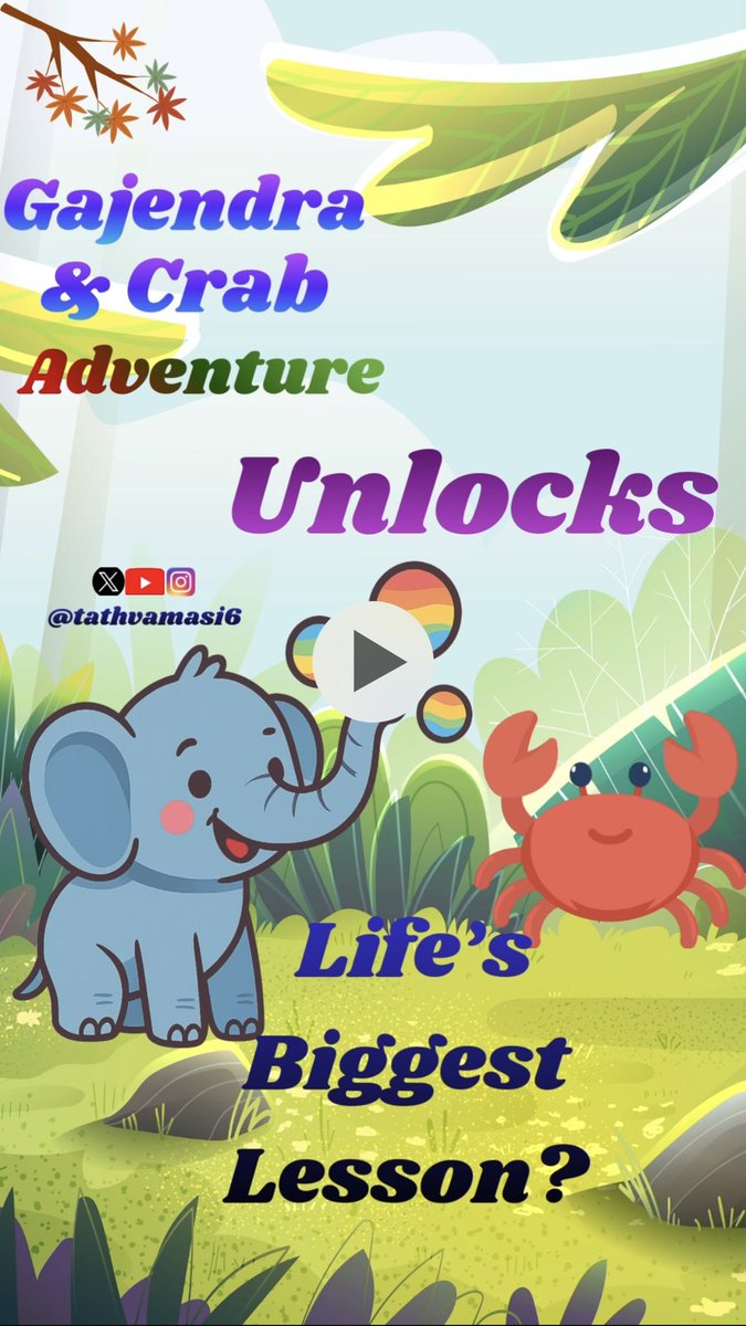 tathvamasi6's tweet photo. Next story created using @grok 

Posted the YouTube short link in reply.

Watch
Like
Share
Subscribe

Gajendra And Crab Adventure
Unlocks
Life’s Biggest Lesson https://t.co/wKVUgXvrEa