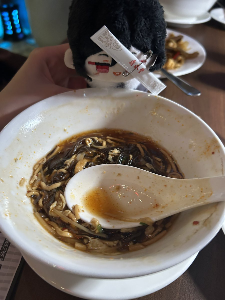 he’s drinking soup