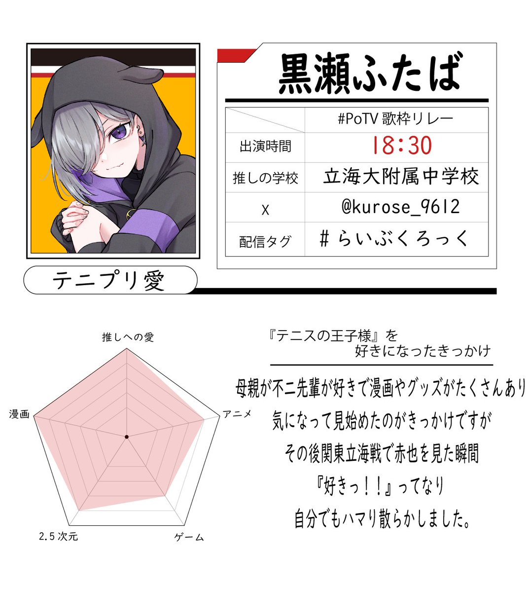 ⟡.· ⎯⎯⎯⎯⎯⎯⎯⎯⎯⎯⎯ ⟡.· Prince of Tennis V歌枠リレー 開催