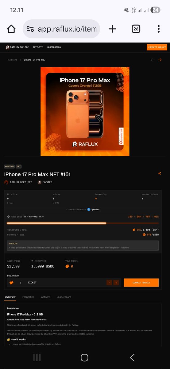 defactooo_'s tweet photo. Ayo join di @Raflux_io platformnya bagus dan unik, 
Apa itu Raflux? Adalah decentralized raffle marketplace. Setiap pemenang di tentukan secara transparan di atas blockchain. Disini juga ada fitur community-driven reward,gacha iphone 17 pro beli tiket $1.5

#web3 #gacha #Airdrop https://t.co/HHz3HXufVj