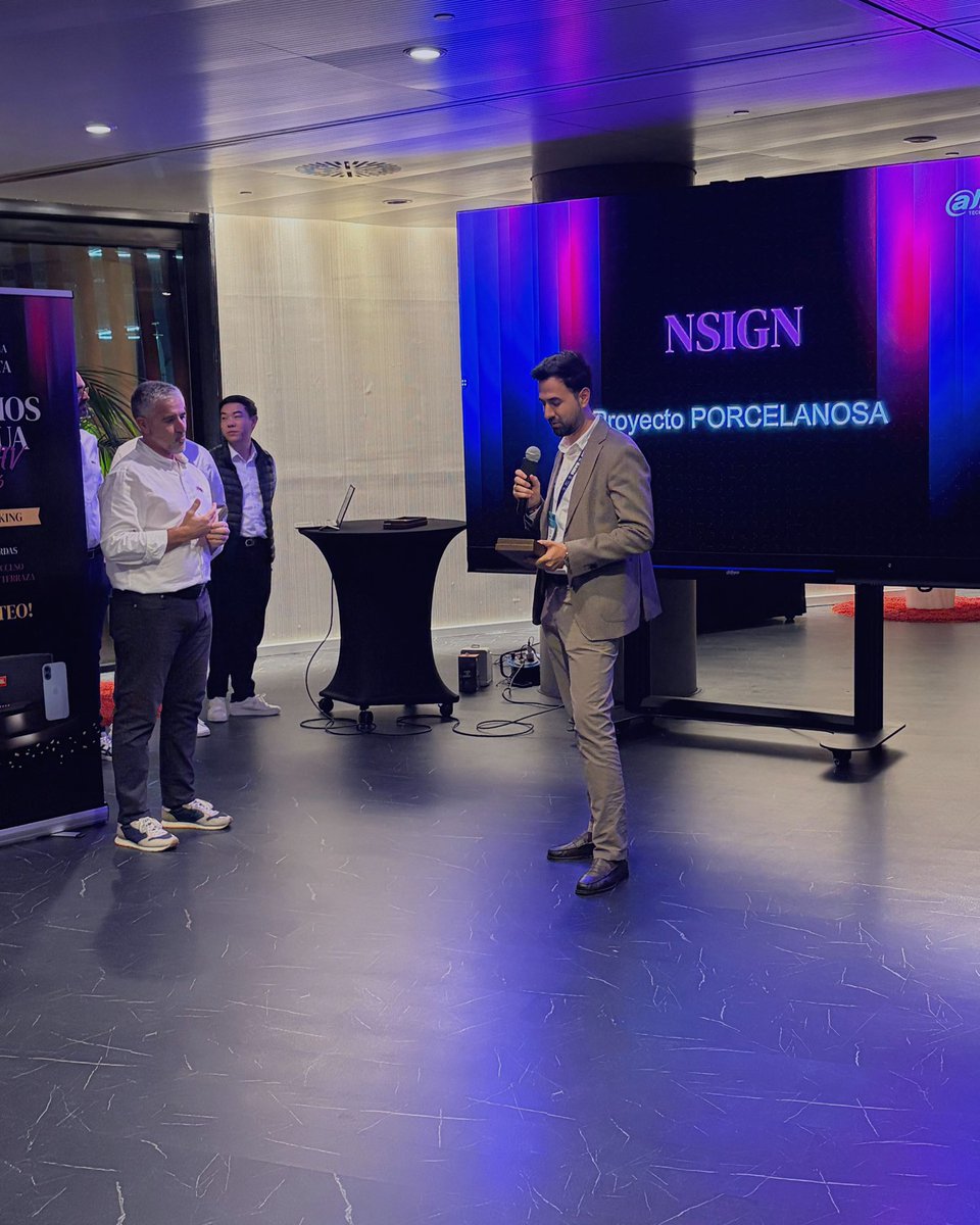 nsign_tv's tweet photo. Another award that recognizes what truly matters: the experience. ✨

Proud to receive the Dahua Technology Pro AV Award at ISE 2026 for the showroom transformation of XTONE, Grupo Porcelanosa. https://t.co/LSWPKes1c4