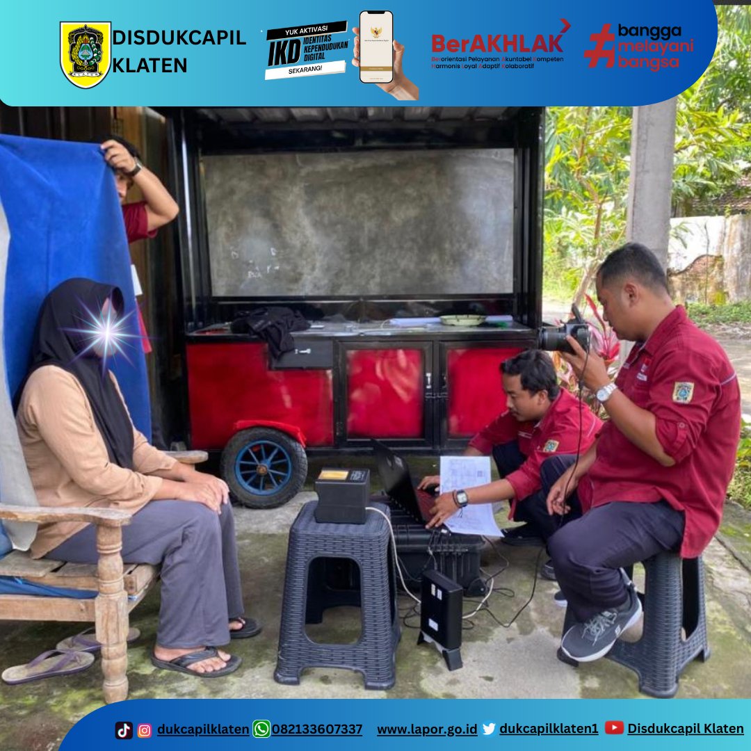 Pelayanan Jemput Bola Rekam KTP-El bagi Lansia dan Penyandang Disabilitas. Langkah ini merupakan wujud komitmen kami dalam memberikan layanan ramah, inklusif, dan tanpa diskriminasi sehingga seluruh masyarakat dapat merasakan kemudahan dalam mengurus administrasi kependudukan. 💙