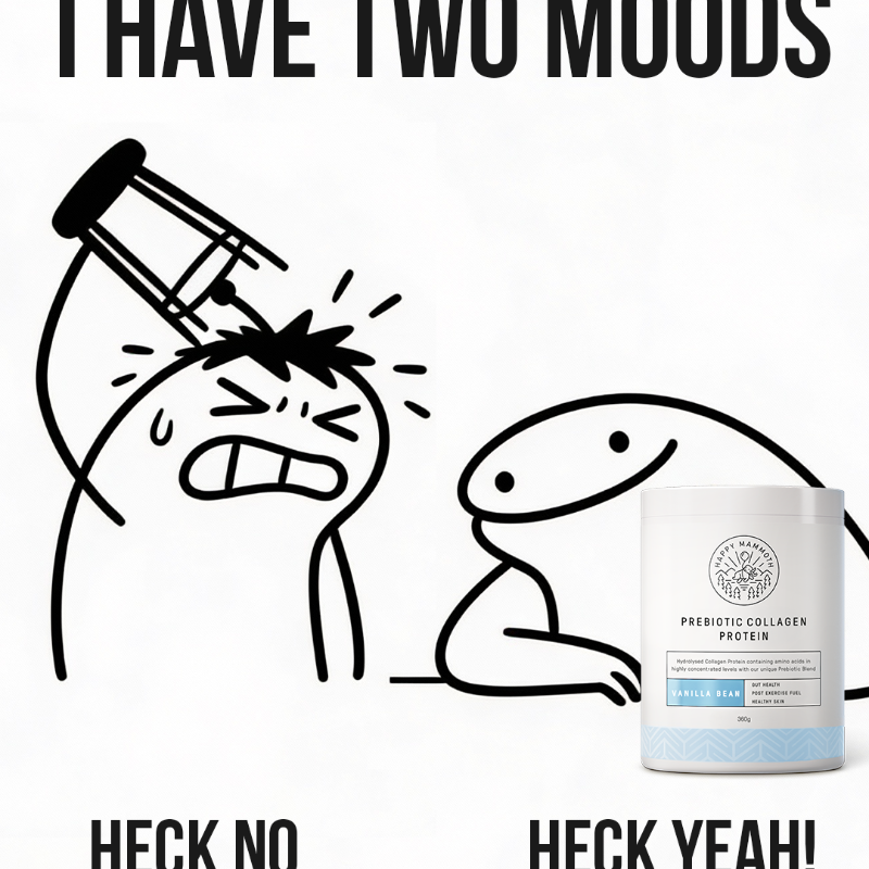 HappyMammothUS's tweet photo. I genuinely thought this was just life after 40…
 
Then my trainer finally told me that...
 
“This isn’t a workout problem. It’s a gut problem.”

And your body holds onto water and fat… especially around the belly.

That’s when he told me to try Prebiotic Collagen Protein