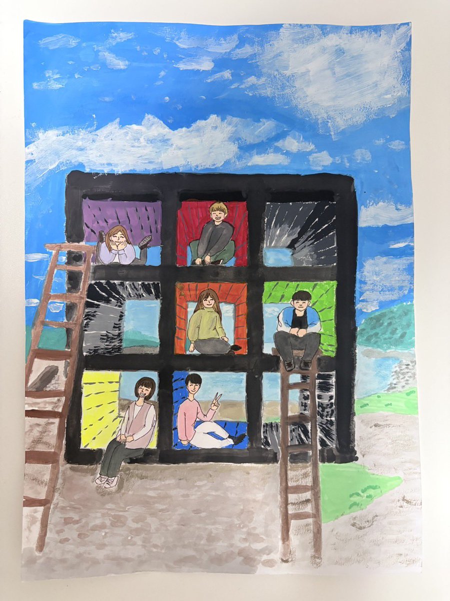 Palette_jp_22's tweet photo. 🎨僕らのキャンバスSNS企画第3弾🖌

               お絵描きリレー🎨✍🖌

                   完成👏👏👏

完成した作品がこちら！！とってもいい作品になりました✨
ラストライブの会場受付にて飾らせて頂きます！ぜひ受付の際に見てください👀

感想待ってまーす🎨

 #僕らのキャンバス https://t.co/EM5ioB8FeB