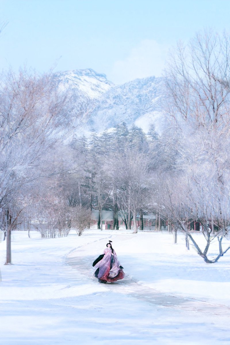 공주들
눈 오는 날엔 한복입고 경복궁을 가도록…..
제설하기 전 9시~10시쯤 가면 완전 겨울왕국❄️🤍🤍