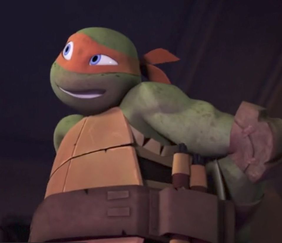 THEGOOFYNINJA's tweet photo. totally staring back.  completely panicking. 

“  oh,  uhhhh—   yeah!  this is my   …   costume!  the cute ninja turtle.  totally not a mutant,  or anything!  ” https://t.co/b17b8OWVVl
