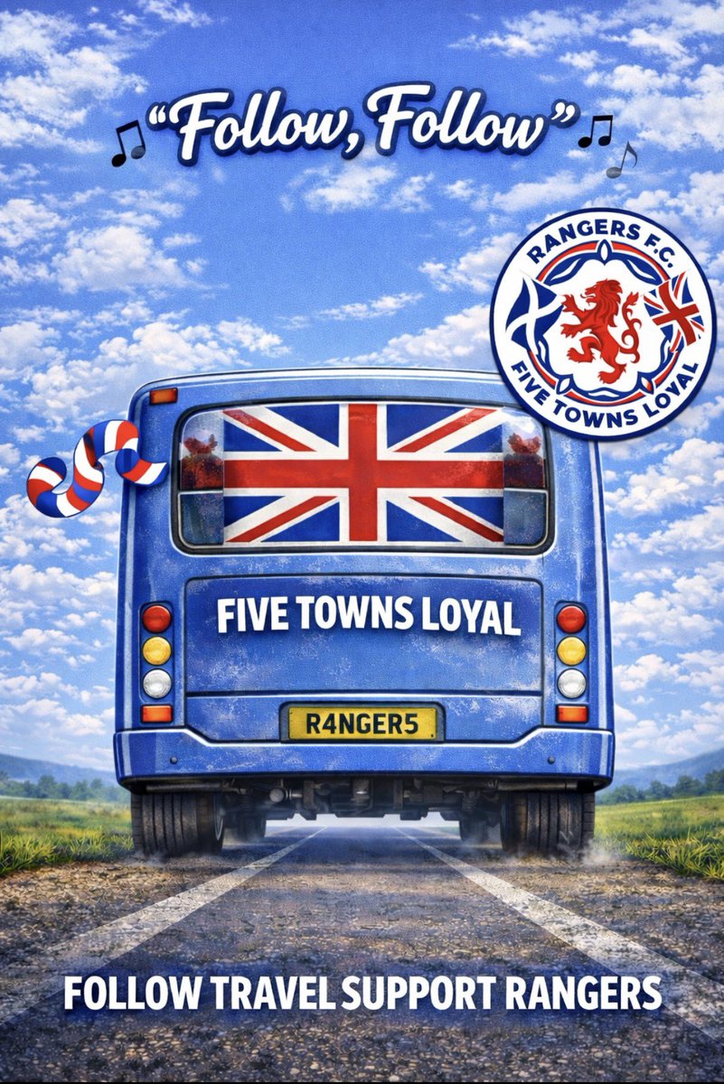 fivetownsloyal's tweet photo. Rangers v Hearts this Sunday
ONE SEAT LEFT on the 5TL bus to Ibrox
Pick-ups:
Singing Man (Shafton) 8:30am
Old Masons (Oulton) 9:00am
Colton Retail Park 9:15am
First come, first served.
Message now to grab the last spot.
#Rangers #RFC #WATP #5TL #FiveTownsLoyal #FollowFollow https://t.co/aEJggUMfjM