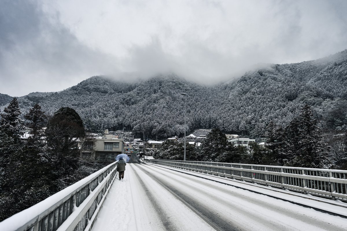 雪降る奥多摩は、まるで水墨画の世界でした。