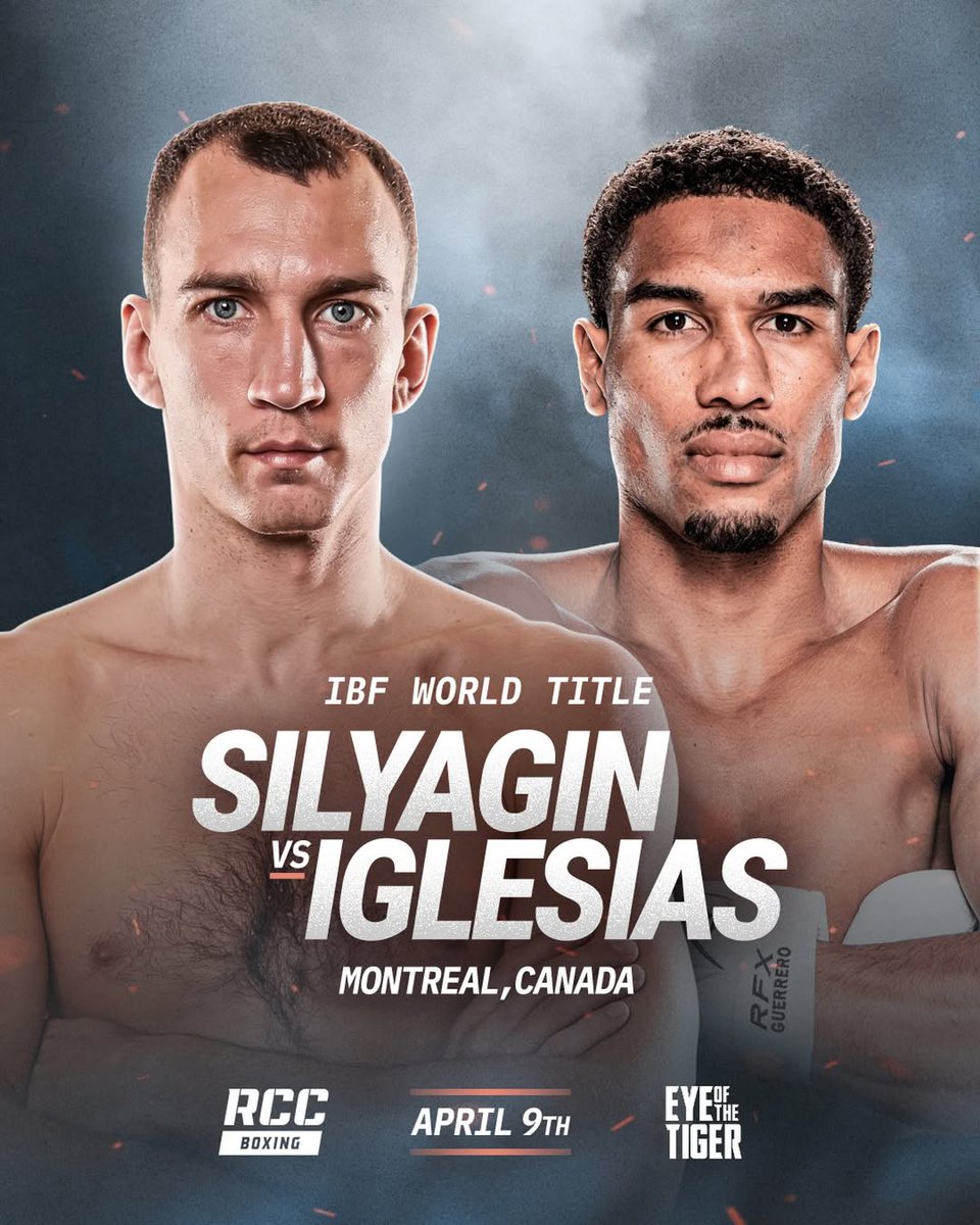 🚨RCC Promotions have announced that Pavel Silyagin will face Osleys Iglesias for the vacant IBF Super Middleweight Title on April 9th in Montreal