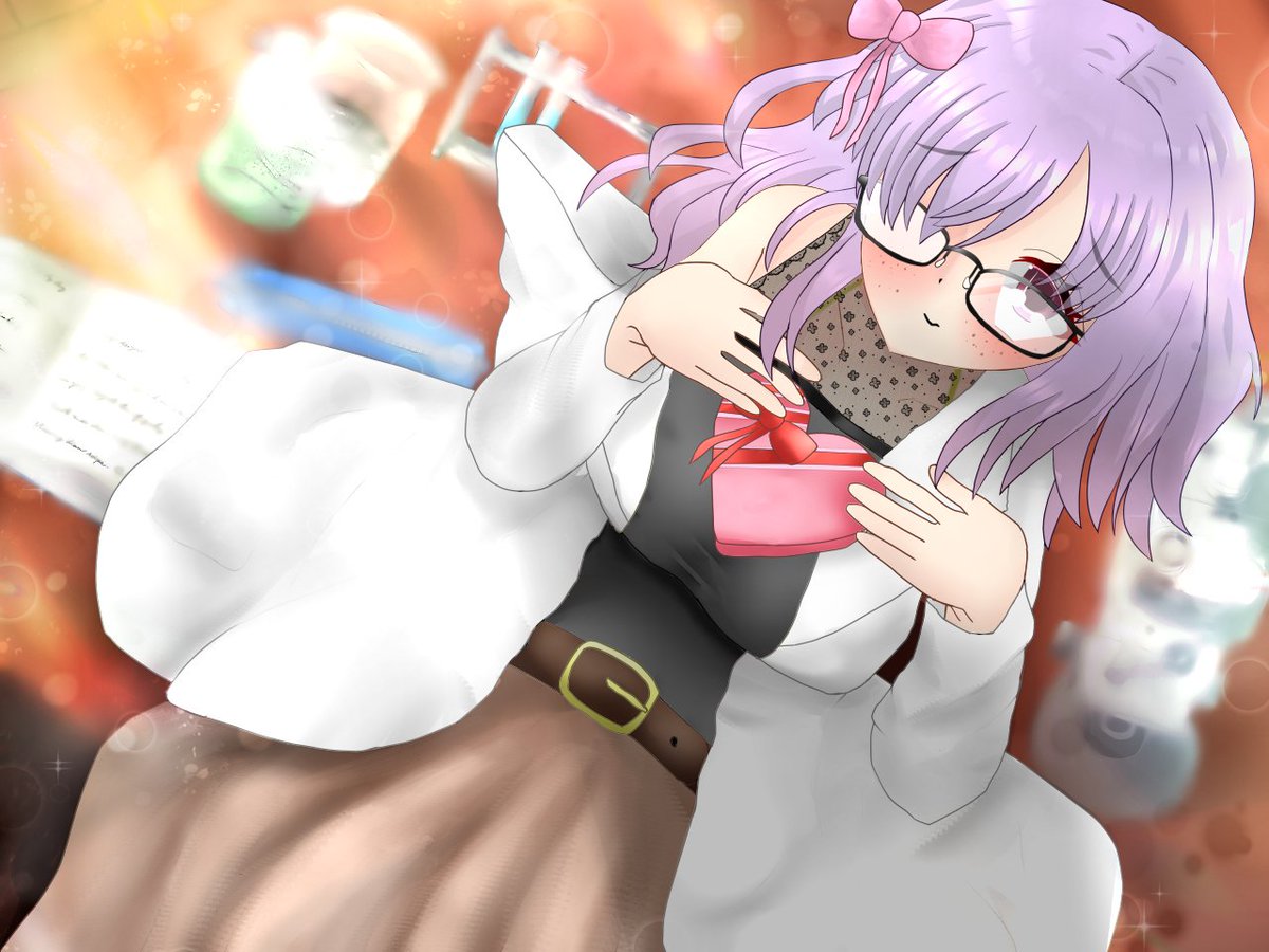 #oc #一次創作 #イラスト 
#絵柄好みって人にフォローされたい 
イラストの再掲。
チョコをくれる女の子🥰 